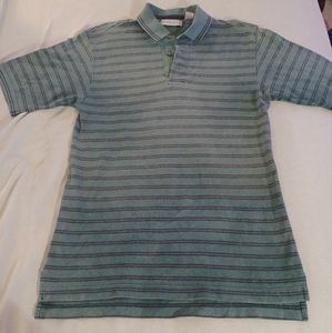 Jack Nicklaus Men's Golf Polo shirt Size L Green with blue Stripes Short sleeve